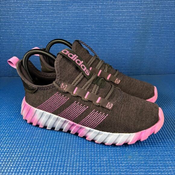 🔴 ADIDAS KAPTIR FLOW Kids-Girls  Size 4 Black Purple Running Shoes IH9905 - Picture 3 of 8